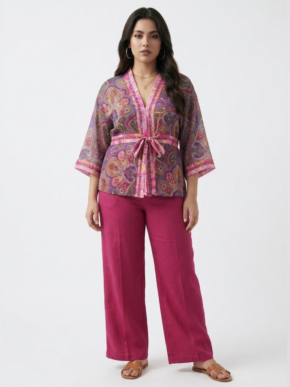 NWOT Paisley front tie swim cover S/M